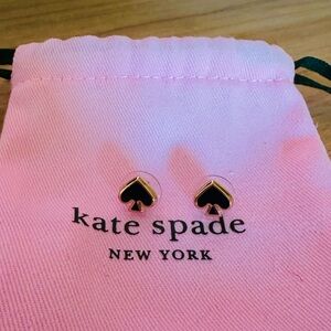 Kate Spade Black and Gold spade stud earring